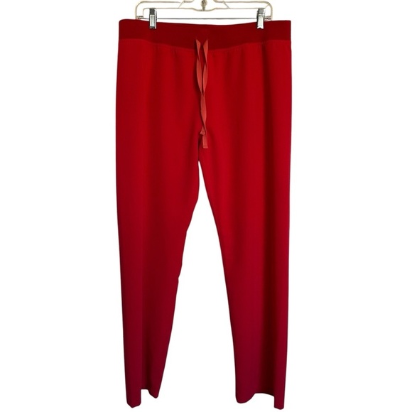Figs Pisco Basic scarlet Red Straight Leg Scrub Pants Size L PO 3684 - Picture 1 of 9